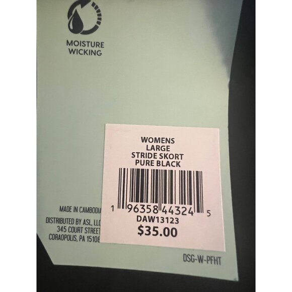 DSG Womens Large Moisture Wicking Stride‎ Skort - Pure Black - Picture 5 of 9